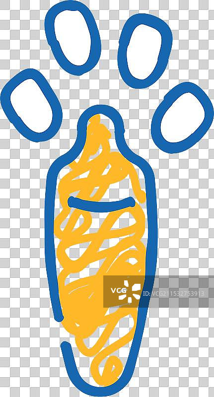 兔子爪印图标涂鸦图片素材