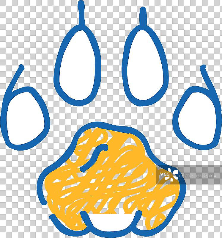 老虎爪印图标涂鸦图片素材