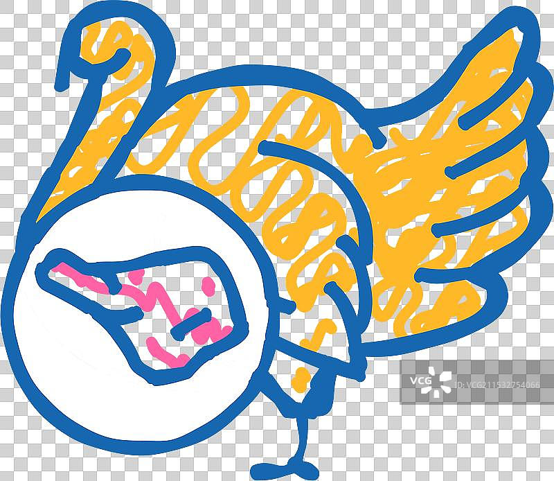 火鸡肉图标涂鸦图片素材