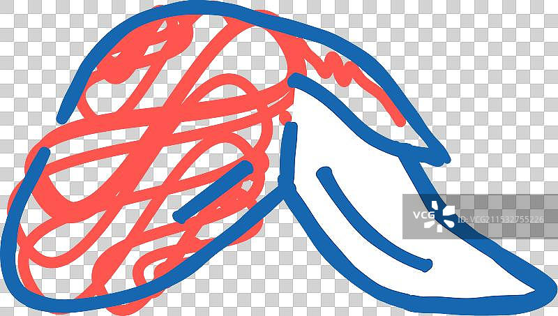 带有两个指骨的翅膀图标涂鸦图片素材