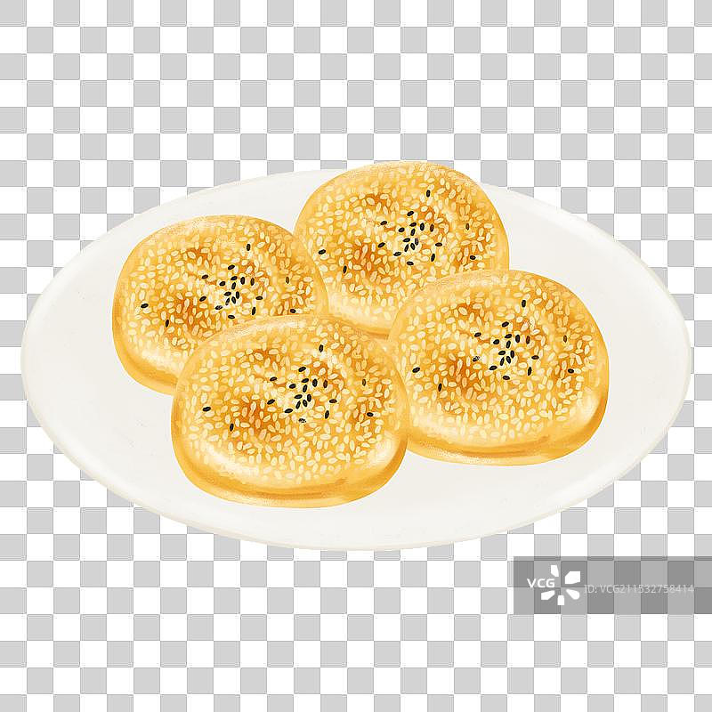 常州特色美食插画蟹壳黄图片素材