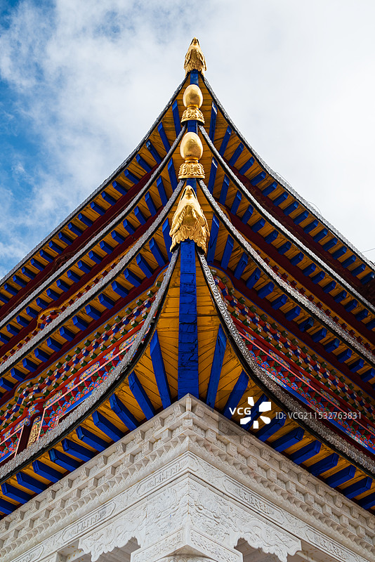 阿坝州马尔康昌列寺斗拱图片素材