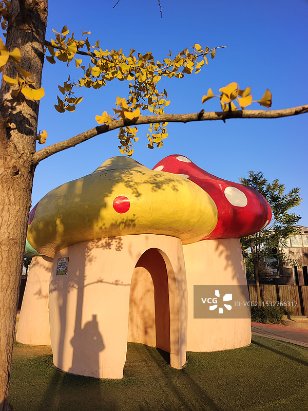 《秋日里的蘑菇房子》图片素材