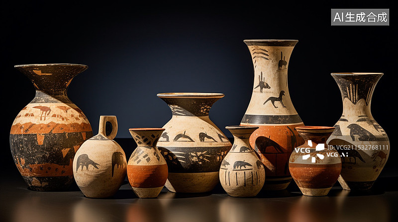 【AI数字艺术】彩陶图片素材