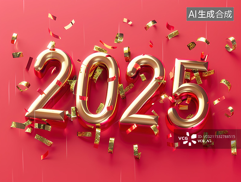 【AI数字艺术】3D渲染2025新年数字图片素材