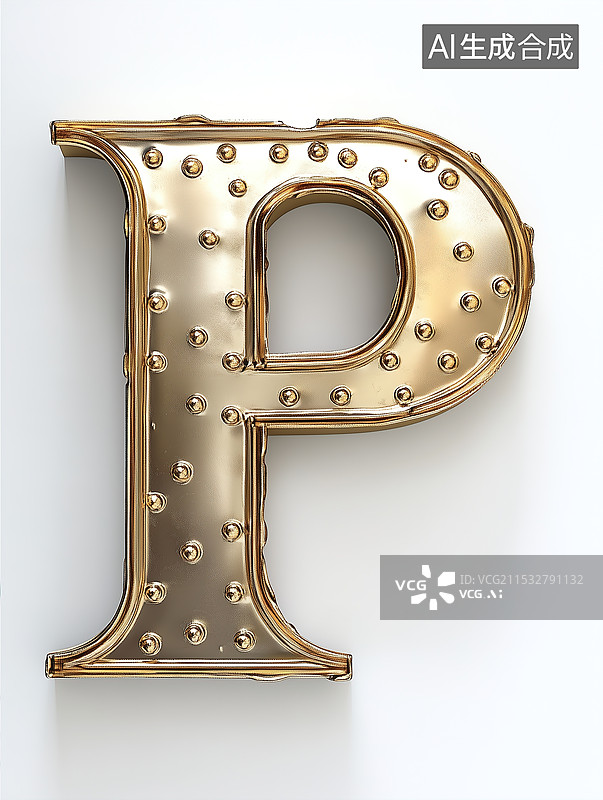 【AI数字艺术】英文字母P图片素材