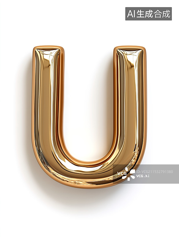 【AI数字艺术】英文字母U图片素材