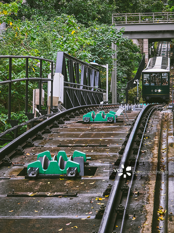 香港太平山山顶缆车图片素材