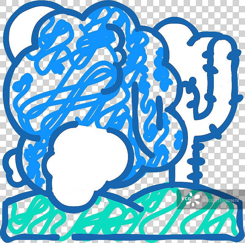 沙尘暴天气图标涂鸦图片素材