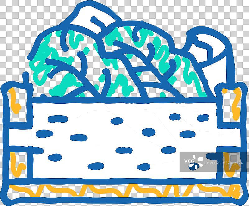 生菜盒图标涂鸦图片素材