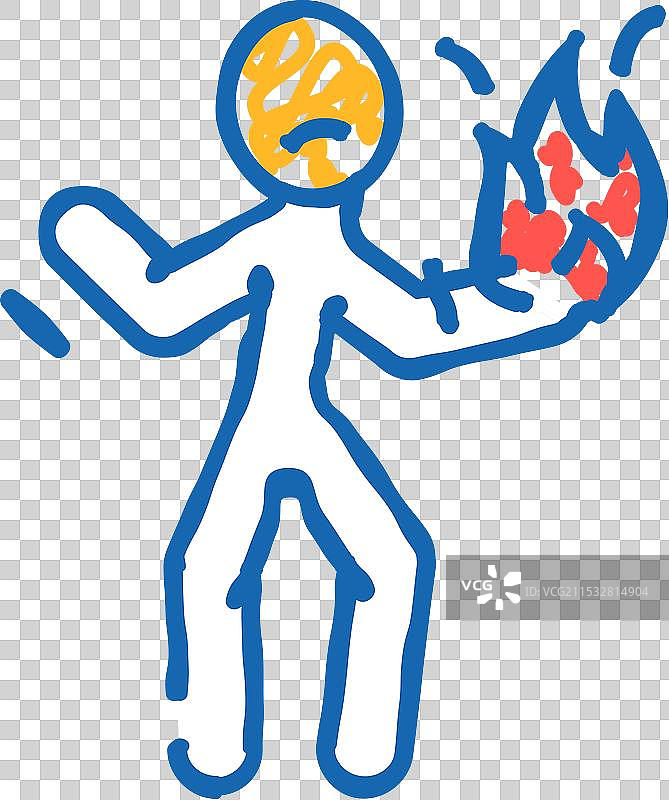 激动的男人事故图标涂鸦图片素材