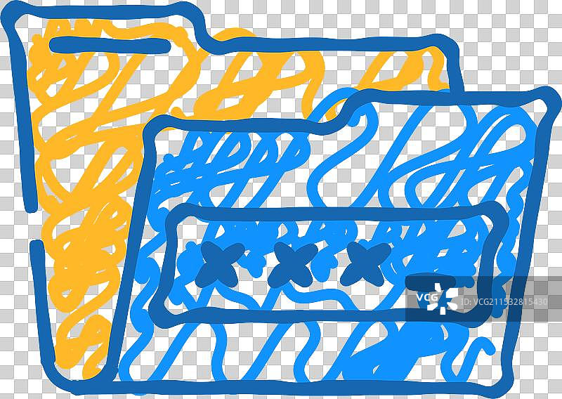 文件夹锁图标涂鸦图片素材