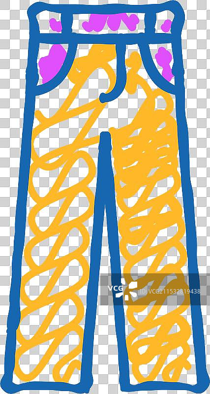 休闲裤服装图标涂鸦图片素材