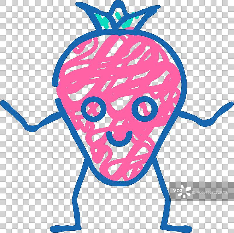 草莓角色图标涂鸦图片素材