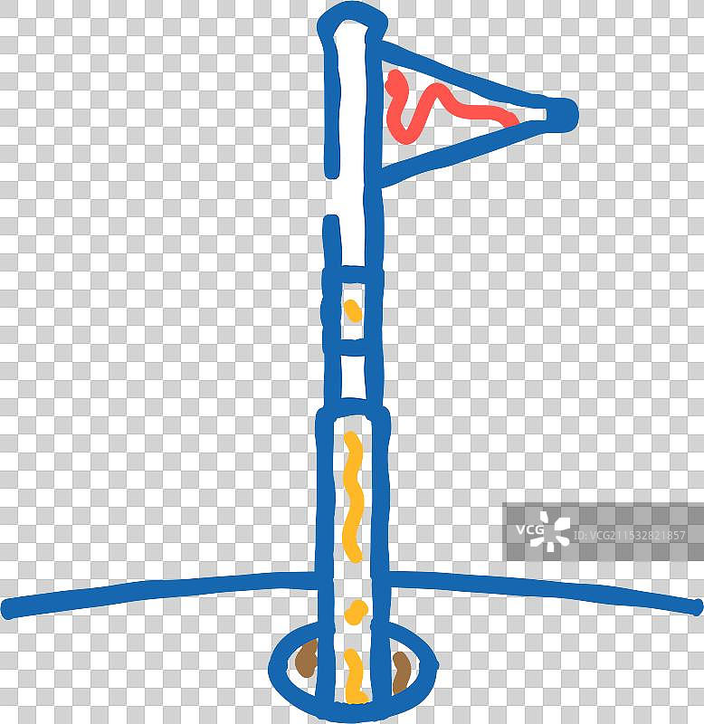 高尔夫旗帜图标涂鸦图片素材