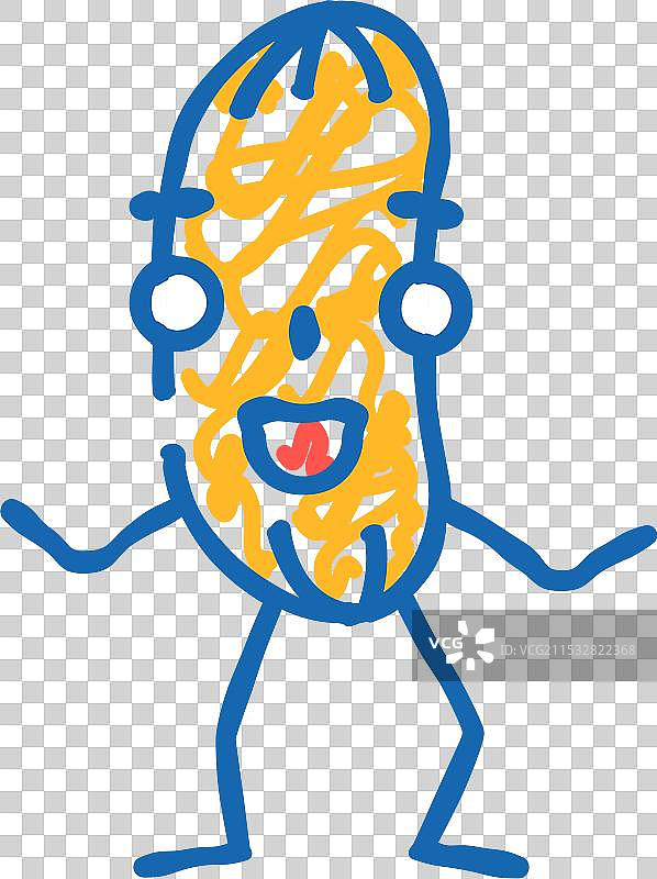 香肠肉角色图标涂鸦图片素材