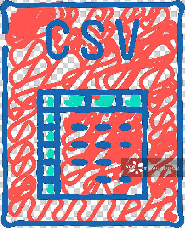 CSV文件格式文档图标涂鸦图片素材