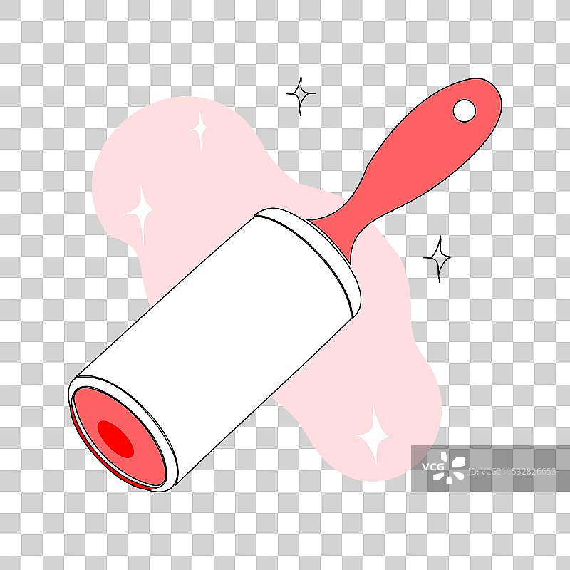 红色手柄的粘毛滚筒图片素材