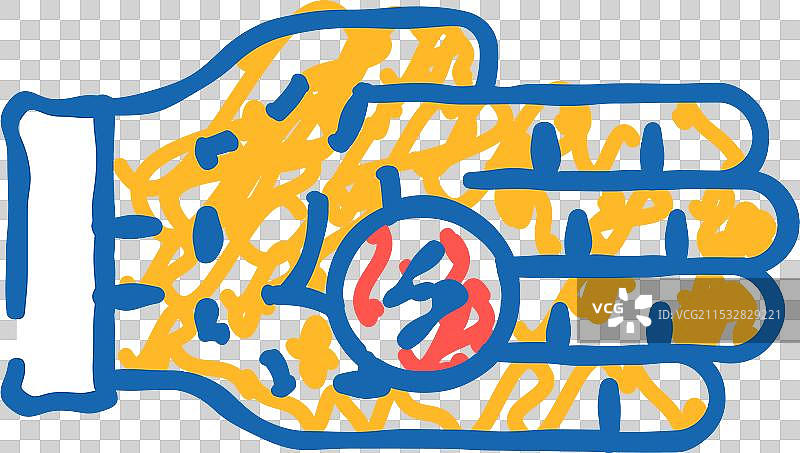 手部疼痛和身体酸痛图标涂鸦图片素材