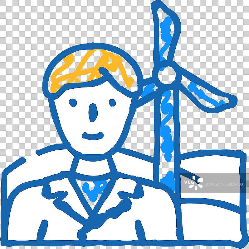 环境工程师工作者图标涂鸦图片素材