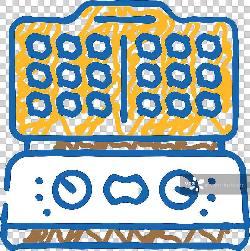 华夫饼机家居室内图标涂鸦图片素材