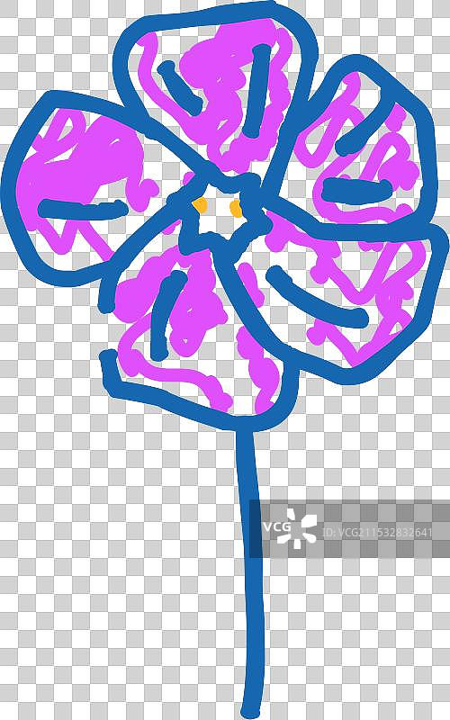 长春花春季图标涂鸦图片素材