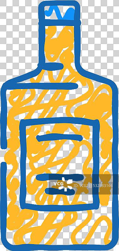 杜松子酒瓶图标涂鸦图片素材