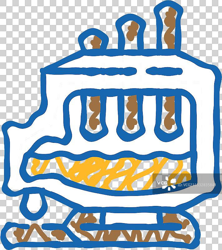 电弧炉钢铁生产图标涂鸦图片素材