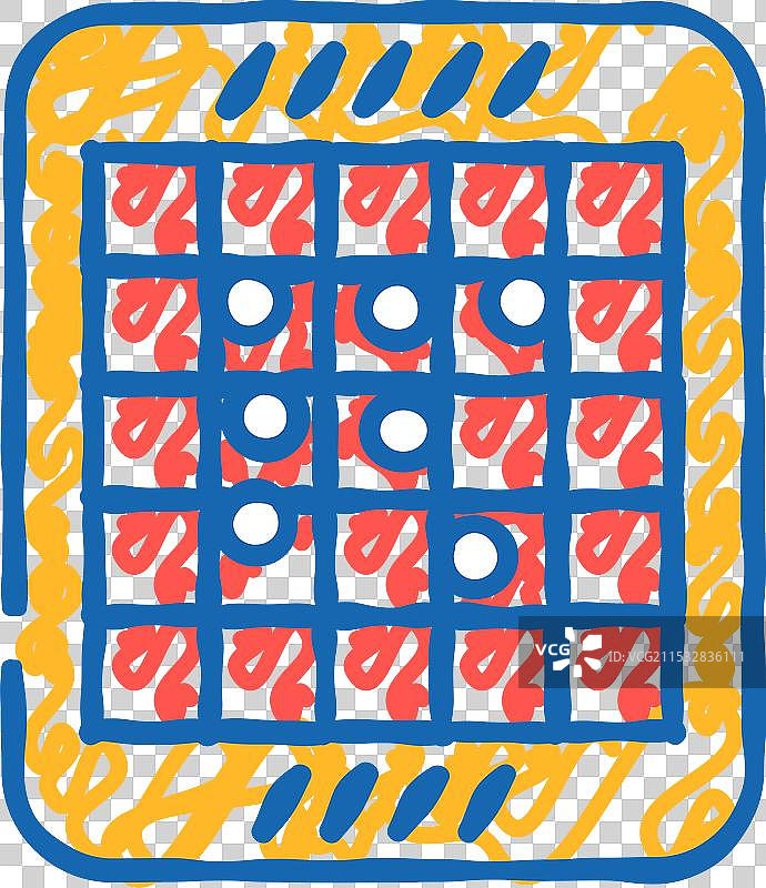 五子棋游戏棋盘图标涂鸦图片素材