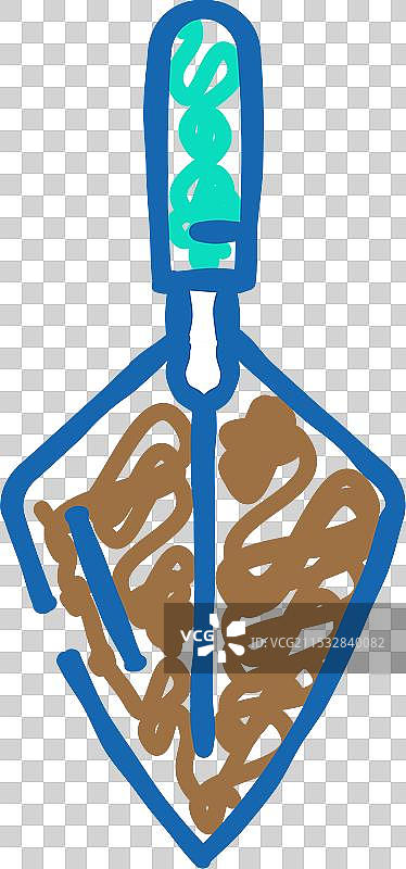 砖工抹子土木工程师图标涂鸦图片素材