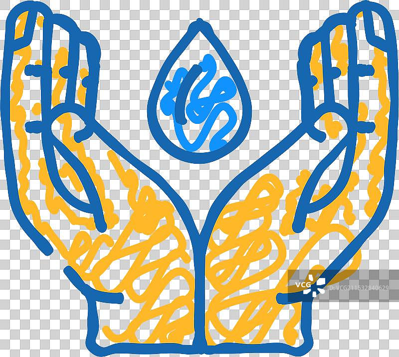 水资源保护环境图标涂鸦图片素材