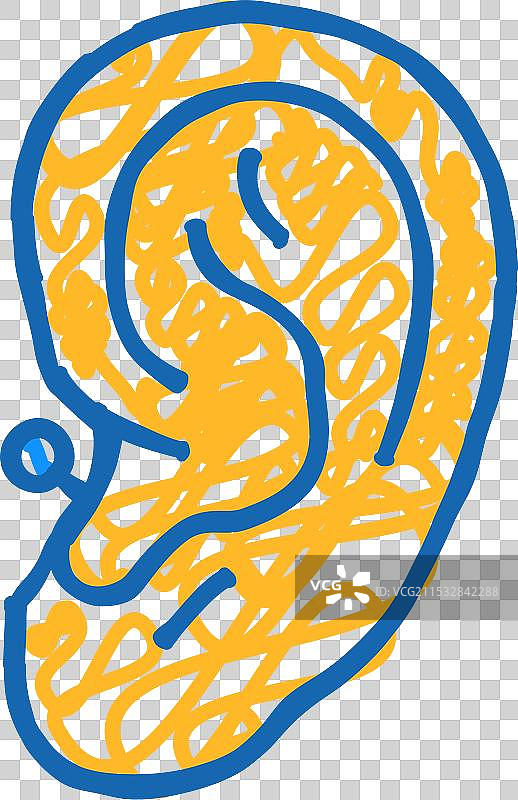 耳垂穿孔耳环图标涂鸦图片素材