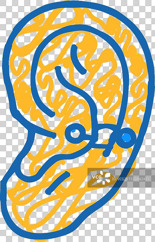 反耳廓穿孔耳环图标涂鸦图片素材