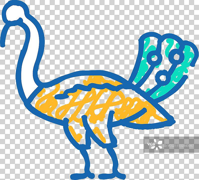 孔雀车辆卡尔提克耶图标涂鸦图片素材