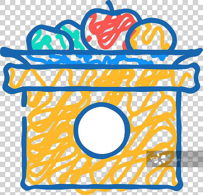 神道教图标的神饌食品涂鸦图片素材