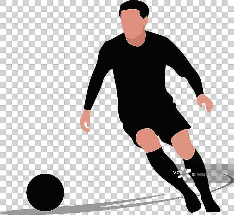 一名足球运动员与足球设计图片素材