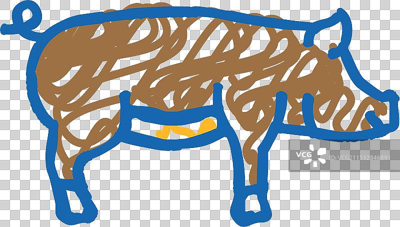 杜洛克猪品种图标涂鸦图片素材