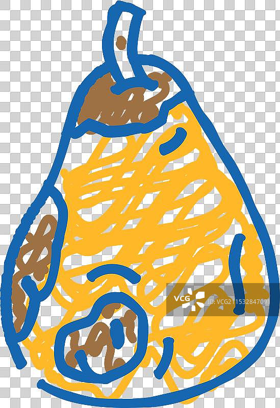 腐烂的梨食物图标涂鸦图片素材