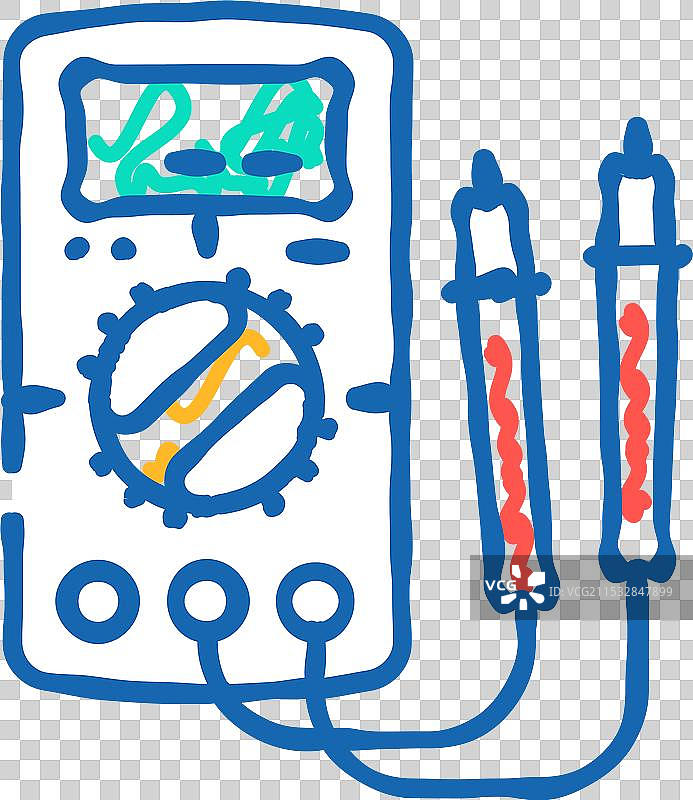 多用电表测试电子元件图标涂鸦图片素材
