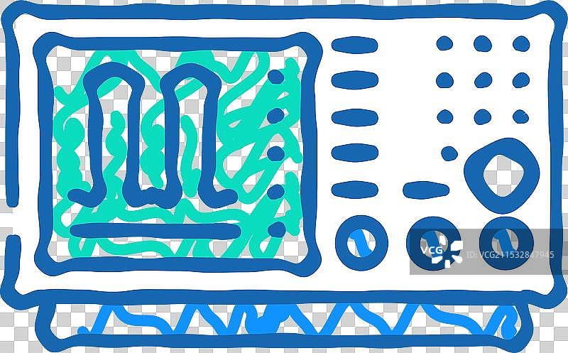 示波器分析电子图标涂鸦图片素材