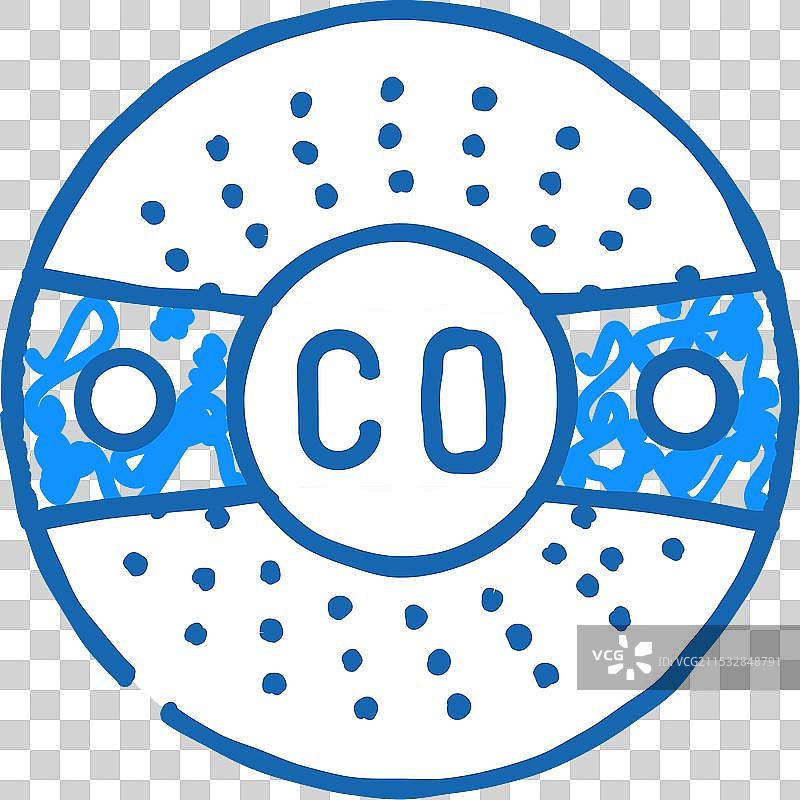 智能一氧化碳探测器家居图标涂鸦图片素材