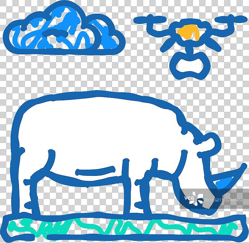 野生动物保护无人机图标涂鸦图片素材