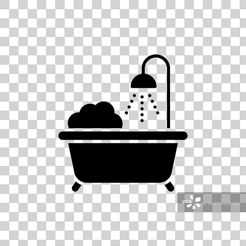 浴缸图标，背景为白色图片素材