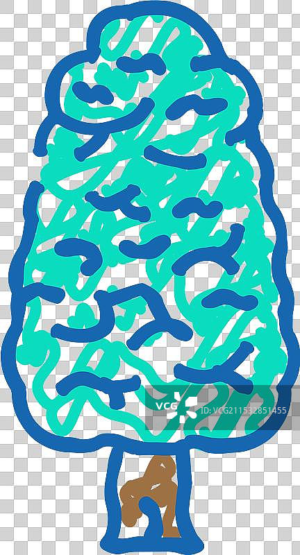 亚马逊丛林中的红木树图标涂鸦图片素材