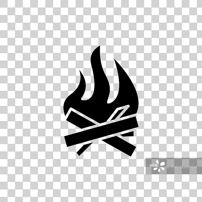 篝火图标，背景为白色图片素材