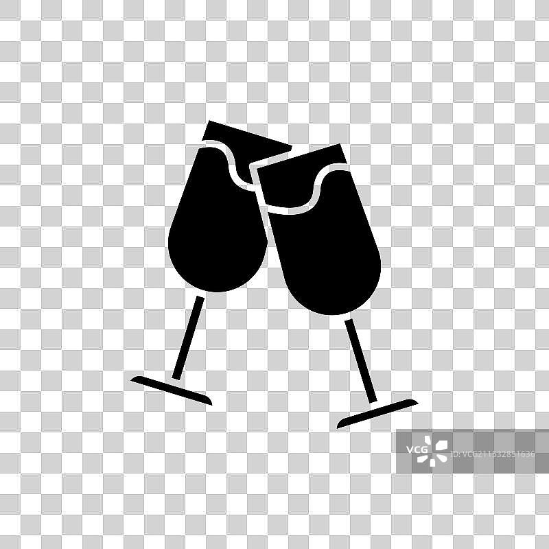 香槟杯图标，背景为白色图片素材