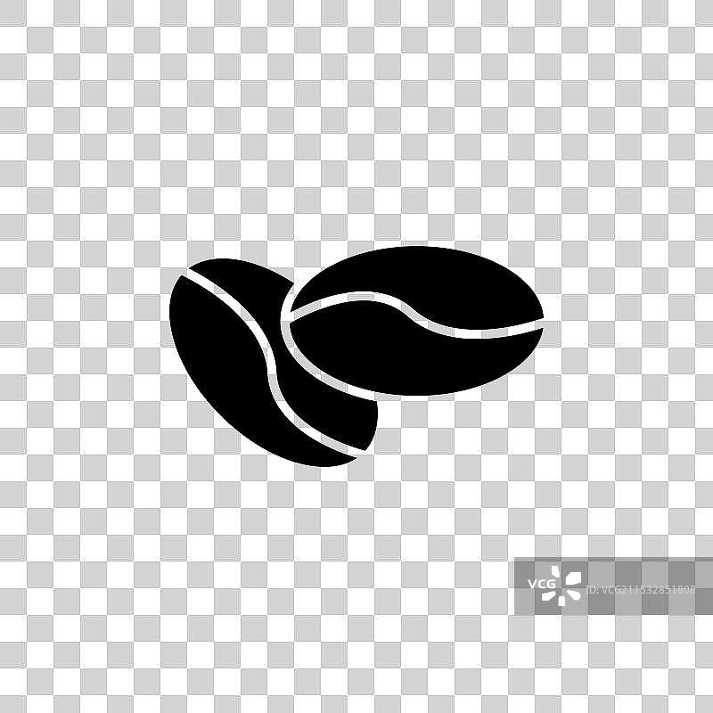 咖啡豆图标，背景为白色图片素材