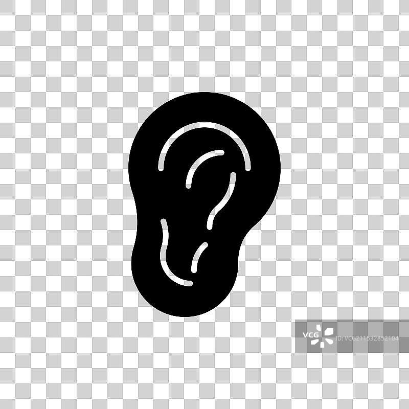 耳朵图标，背景为白色图片素材