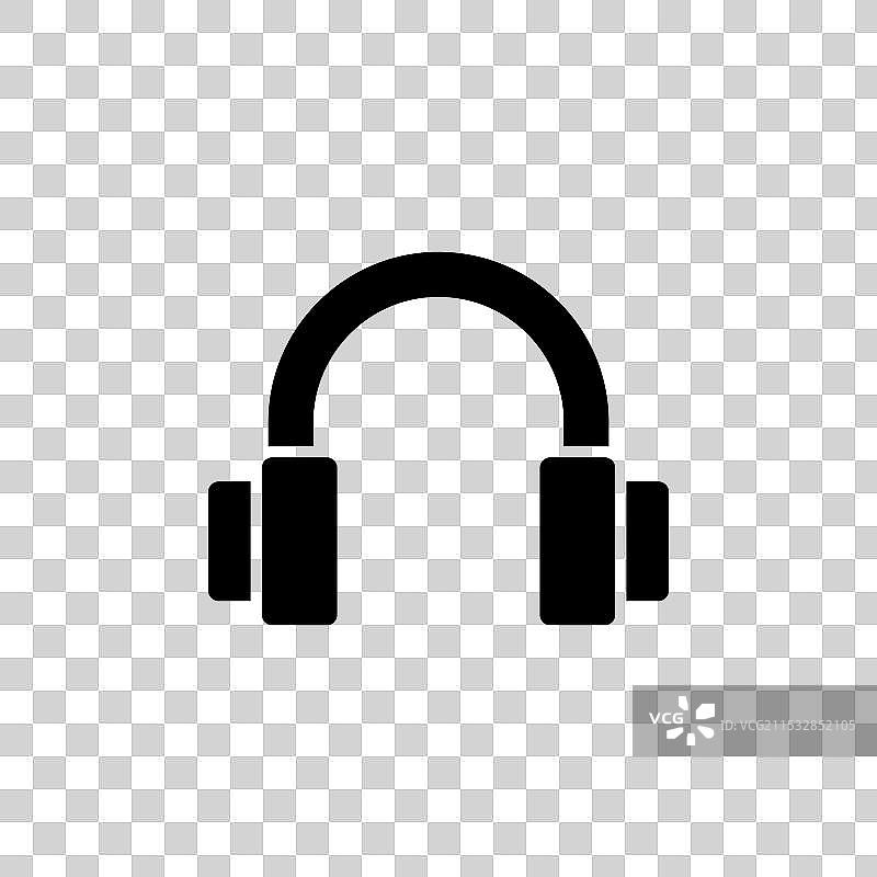 耳罩图标，背景为白色图片素材