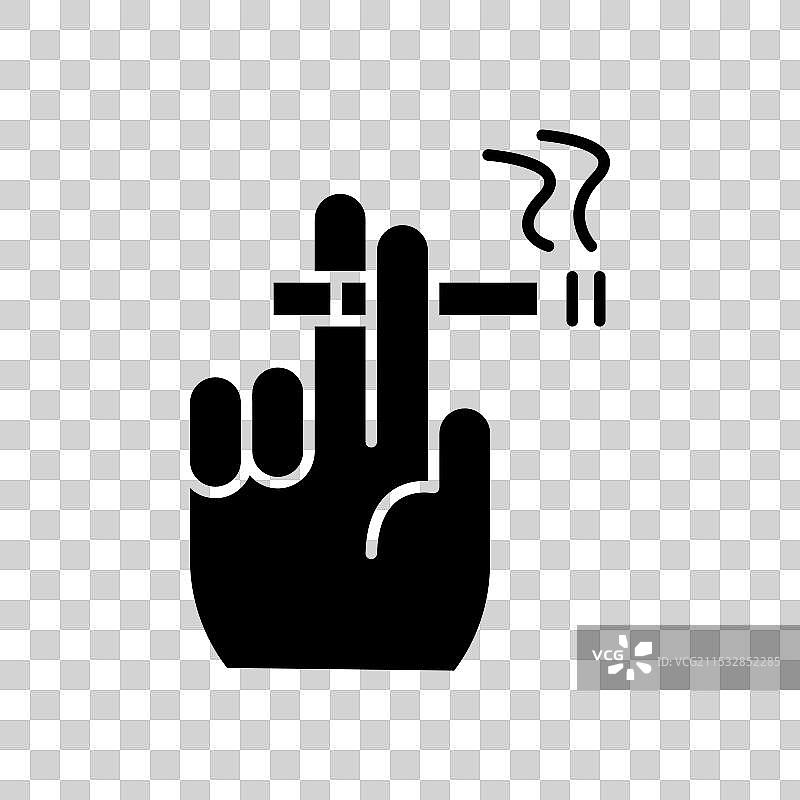 手握香烟图标，背景为白色图片素材